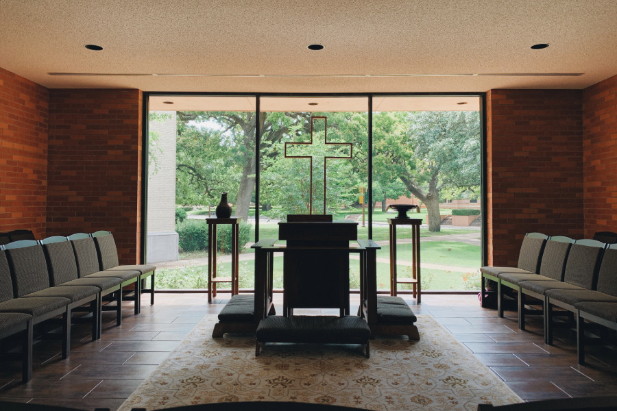 The chapel inside of the Bobo Spiritual Life Center